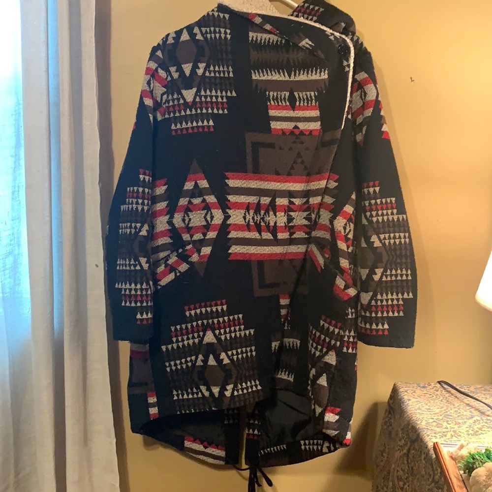 Hooded Aztec Coat